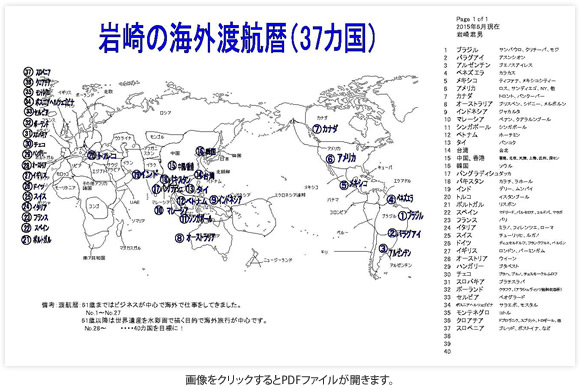 岩崎の海外渡航暦